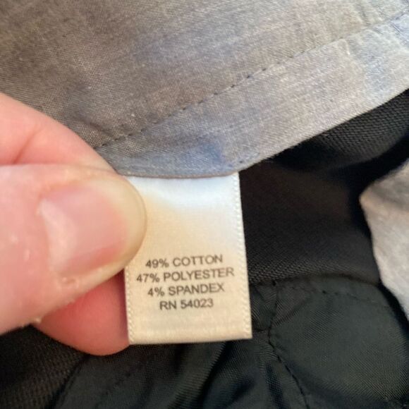 Banana Republic Stretch cotton black textured cropped trousers w/side zippers - Picture 8 of 10